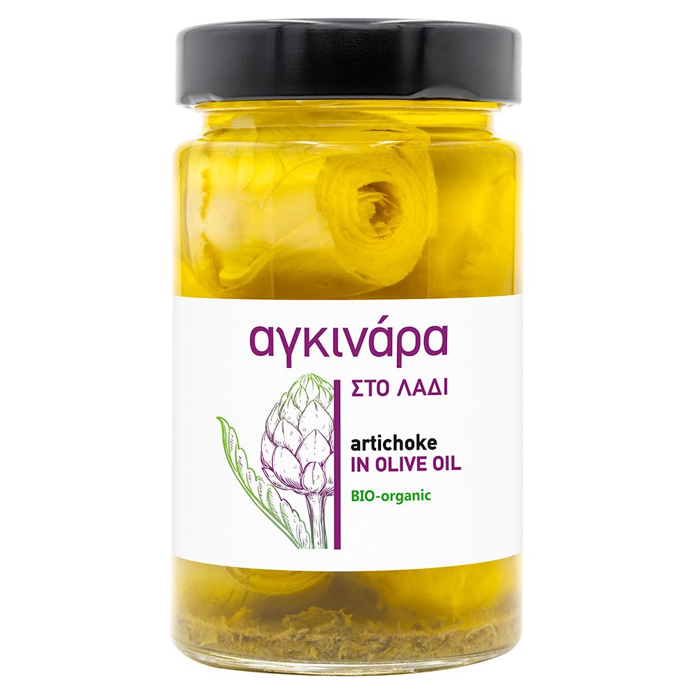 Artisjokharten in olijfollie.