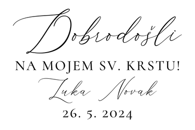 AKRILNA ali LESENA personalizirana tabla dobrodošlice (KRST, ROJSTNI DAN, drug dogodek)