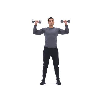 Standing dumbbell shoulder press