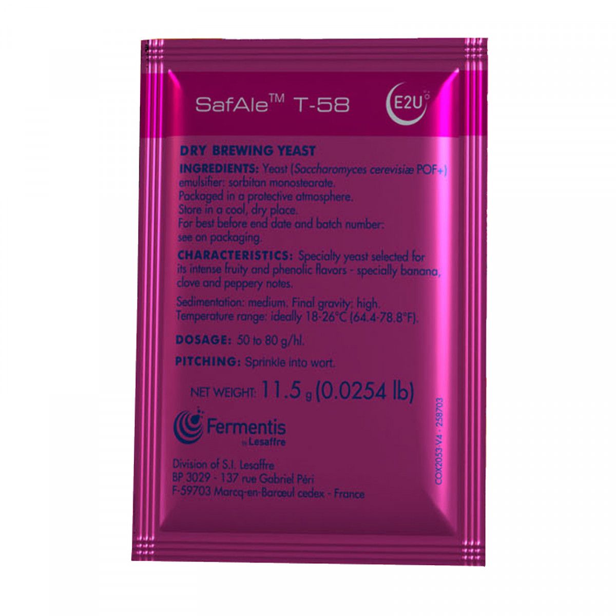 ​Fermentis dried brewing yeast SafAle™ T-58 11,5 g