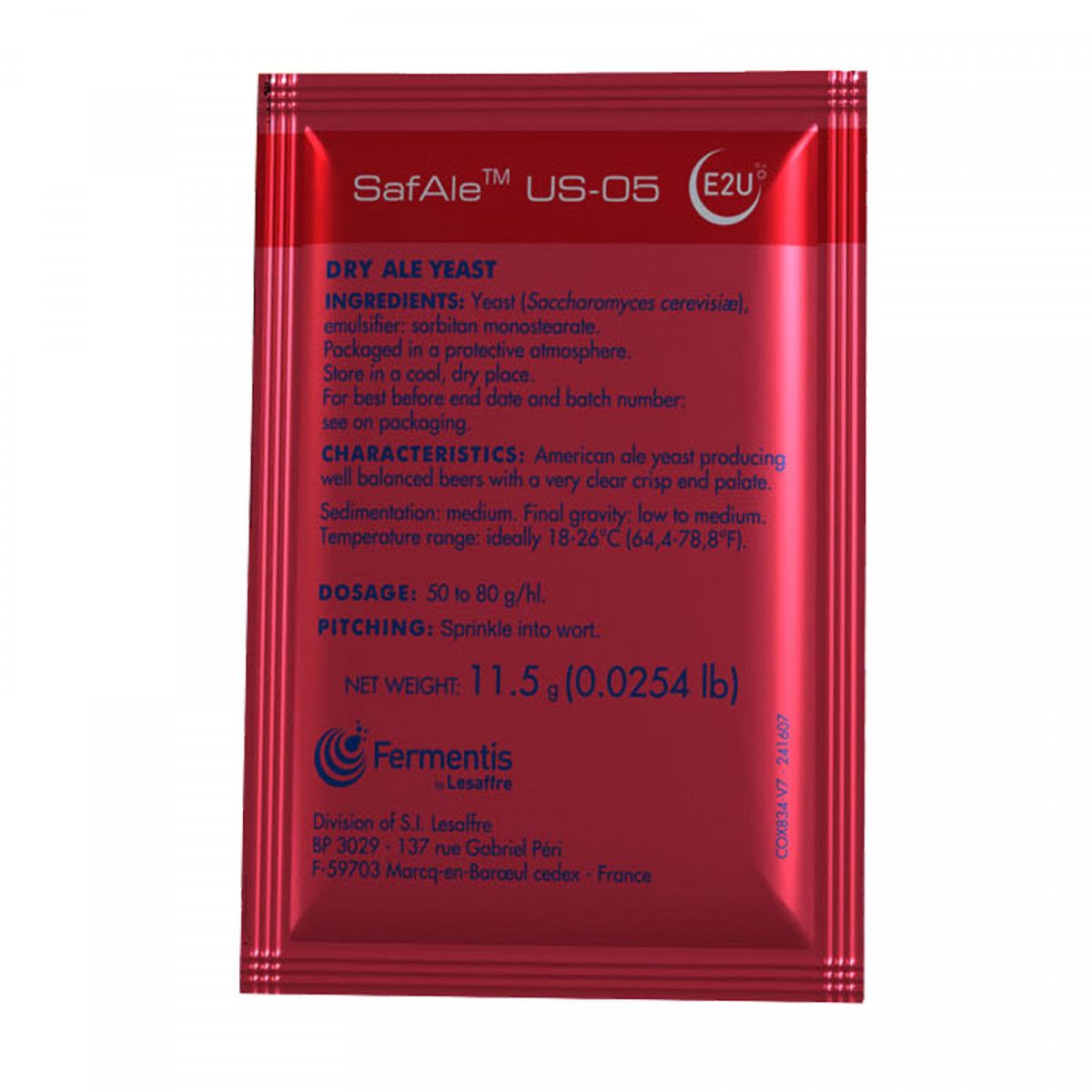 ​Fermentis dried brewing yeast SafAle™ US-05(56) 11.5 g