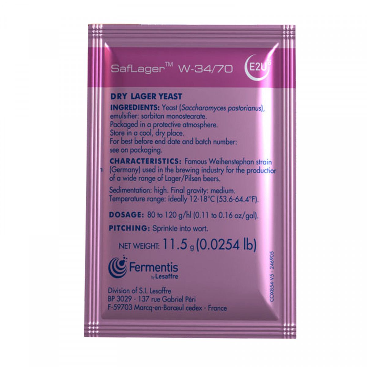 ​Fermentis dried brewing yeast SafLager™ W-34/70 11.5 g