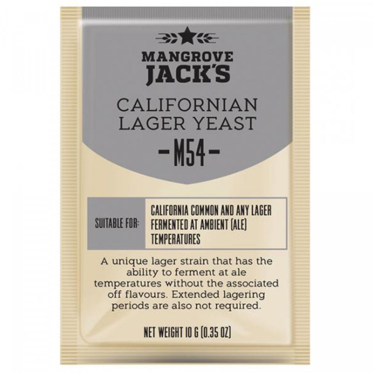 Mangrove Jack&#39;s Craft Series dried brewing yeast Californian Lager M54 10 g