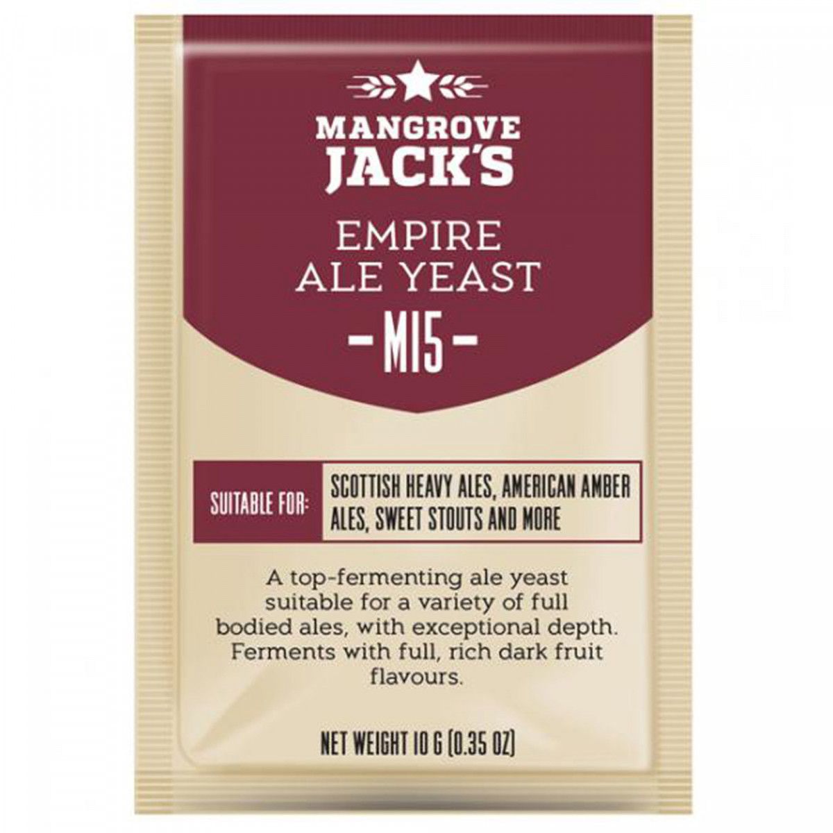 Mangrove Jack&#39;s Craft Series dried brewing yeast Empire Ale M15 10 g