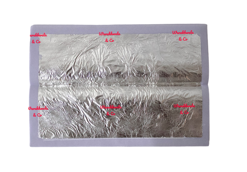 Genuine edible Silver Leaf Sheets, Set of 30 Leaf, Dimensions 9.5 x 15 cm 