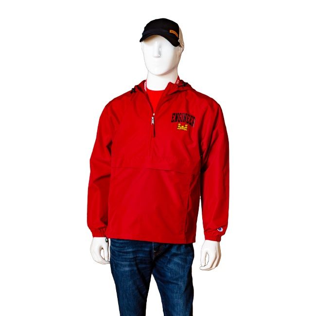 Army Engineer Packable Rain Jacket, color: Cardinal Red, Size: Large