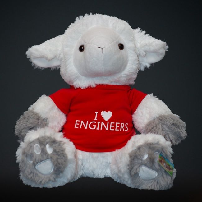 Stuffed Animal Lamb 12" w/ "I Love Engineers" Tee
