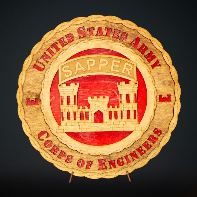 Wooden Laser Plaque Sapper Tab