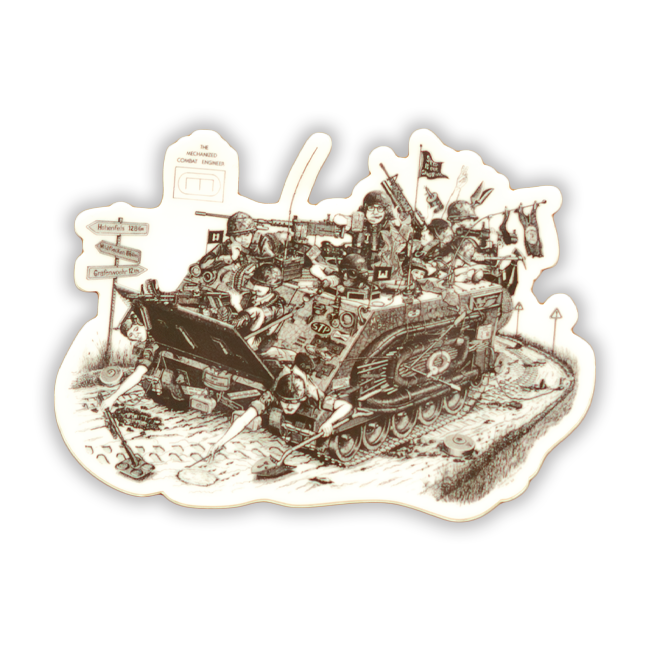 Sticker, Old School Mechanized Engineer