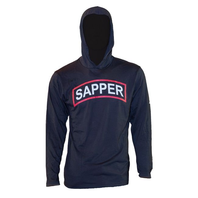 Long-Sleeve Sapper Tab Hooded Shirt (Black)