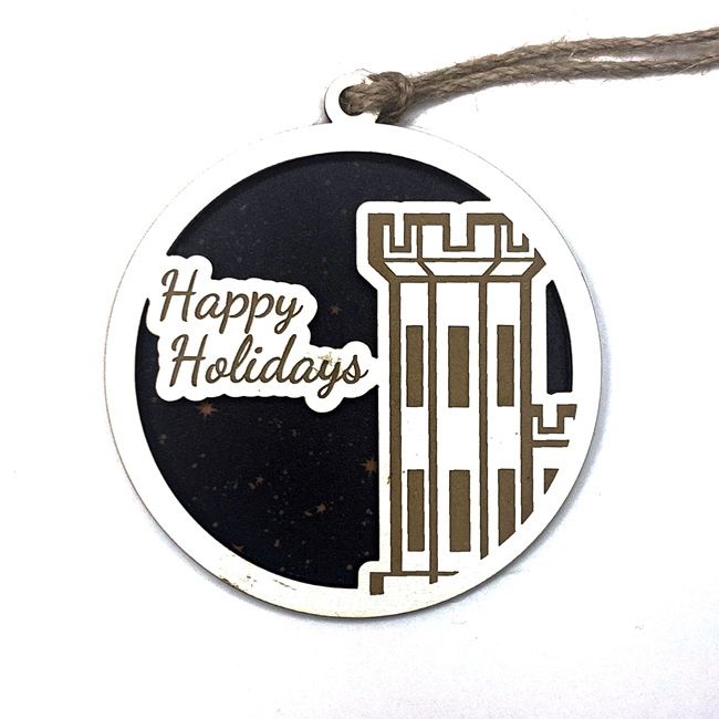 Christmas Ornament - Happy Holidays Castle