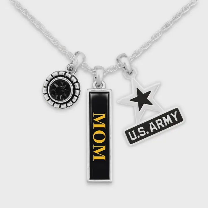 U.S. Army Mom Triple Charm Necklace
