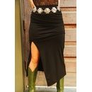 Black one side slit maxi skirt