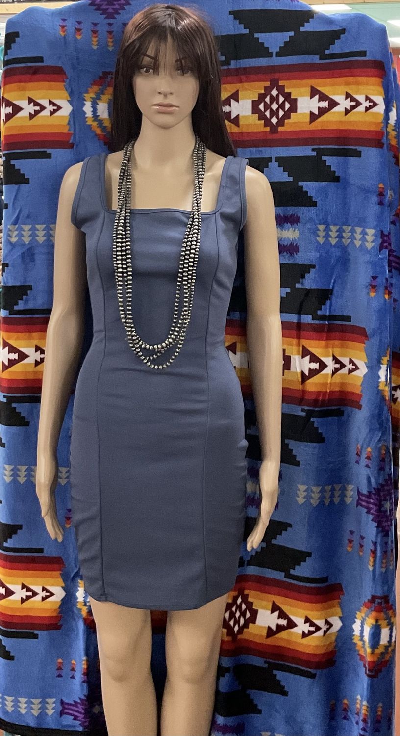 Denim blue corset tank dress