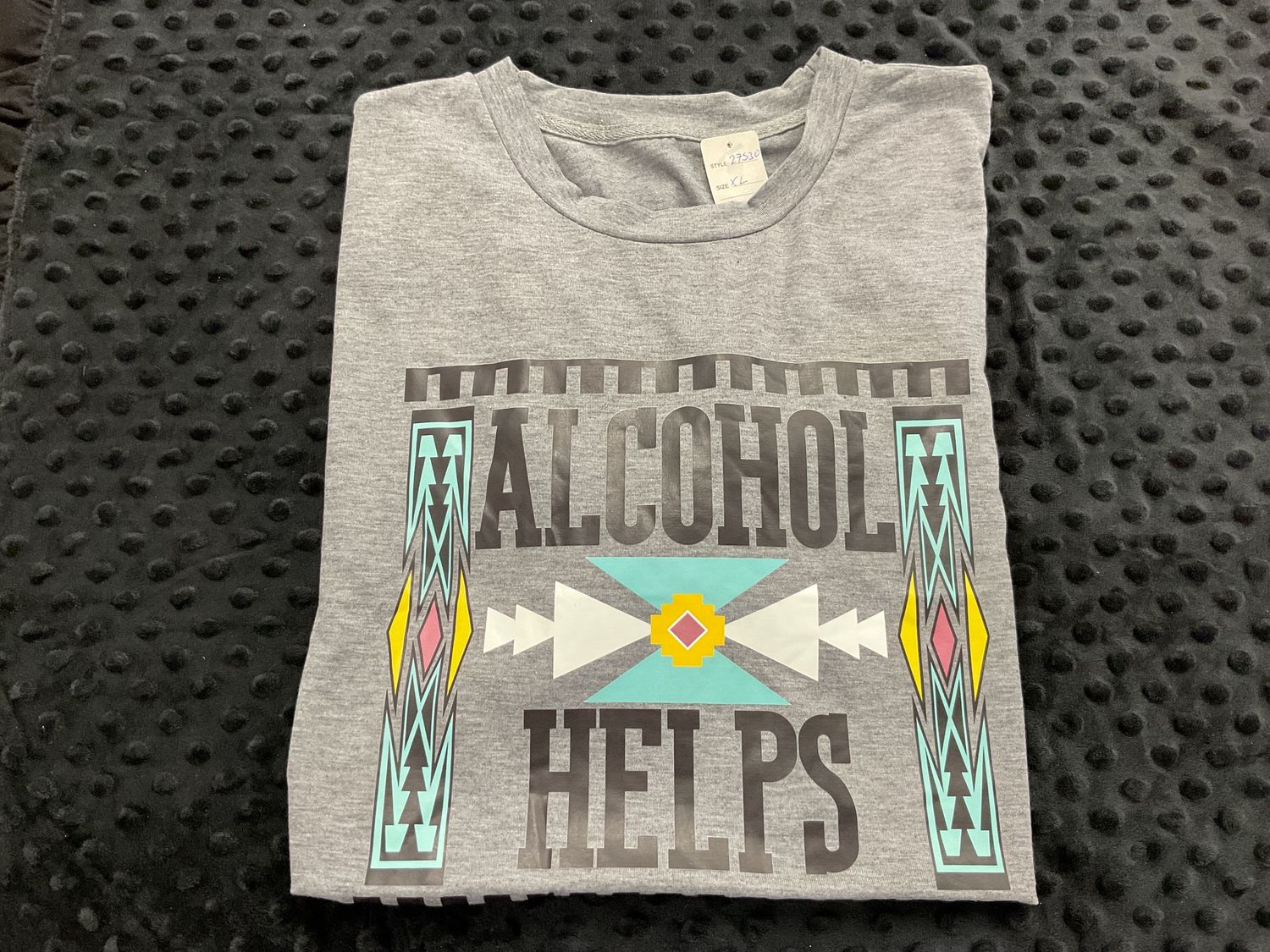 ALCOHOL HELPS AZTEC TEE