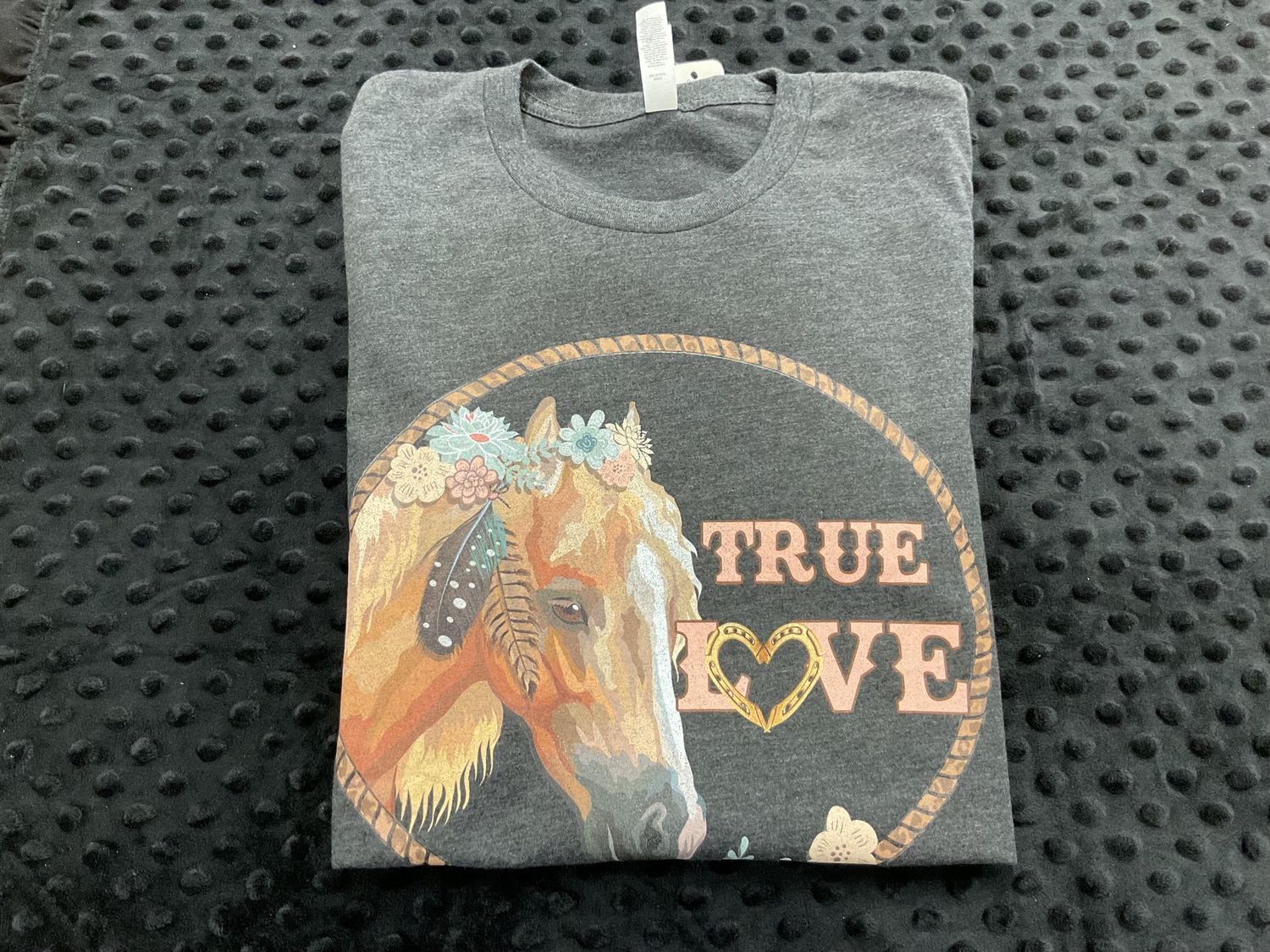 True Love Horse Tee Gray