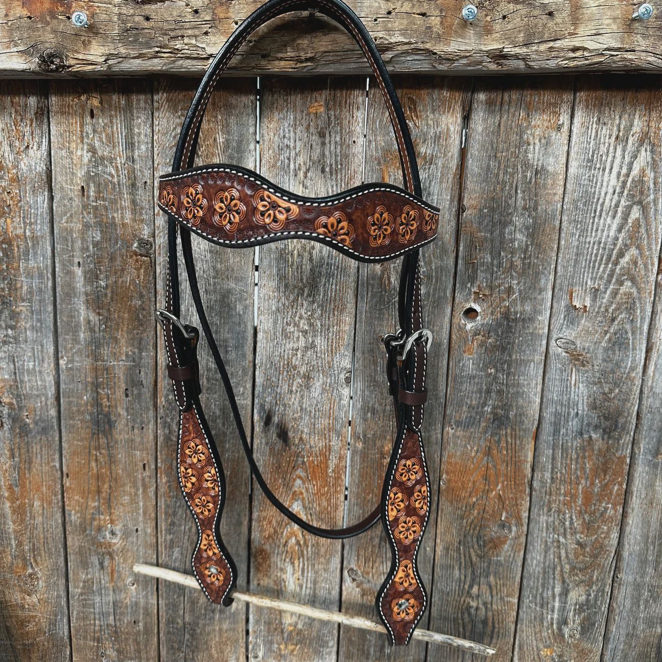 Flower power browband headstyall/bridle