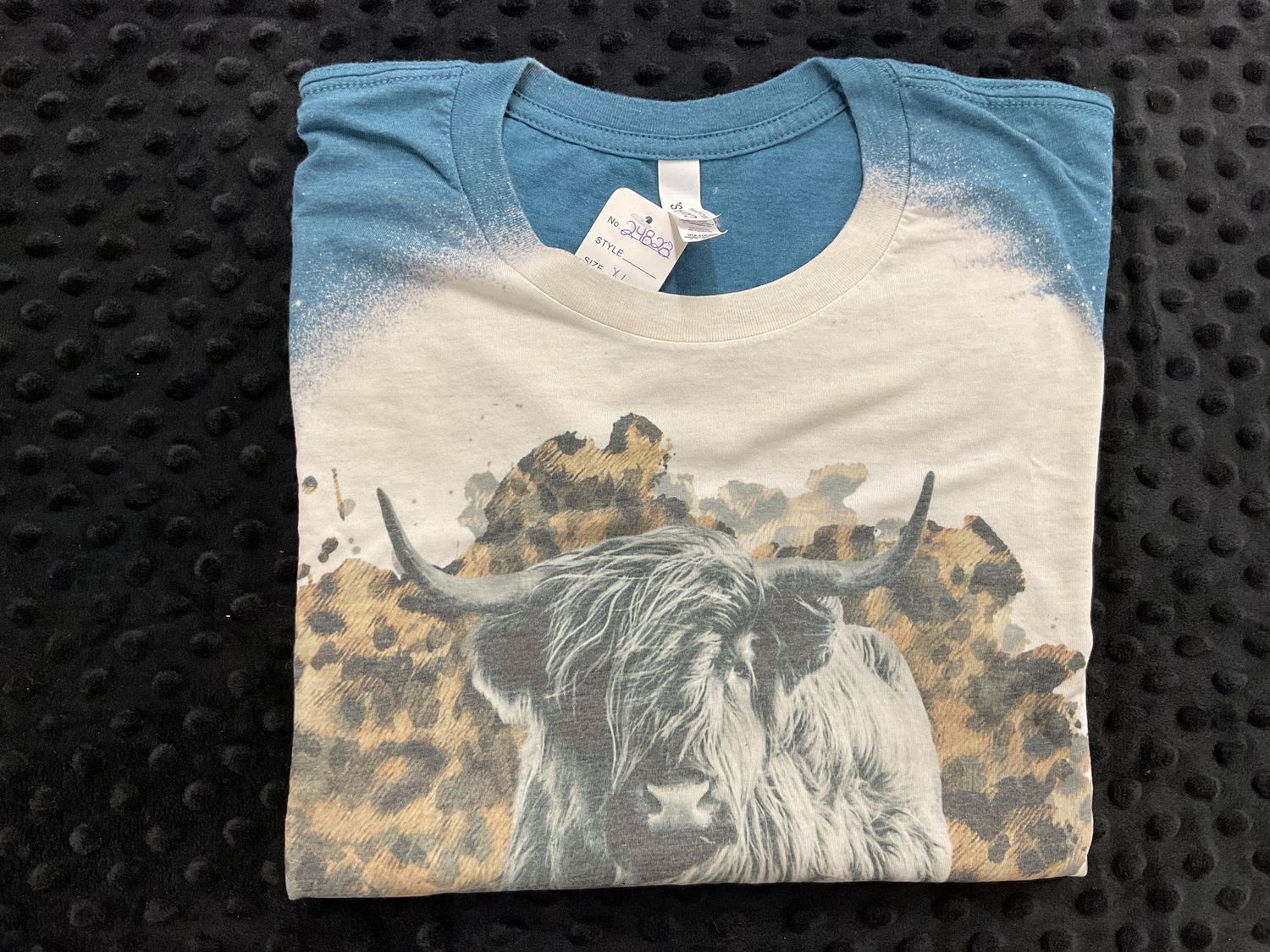 Blue highland cow tee