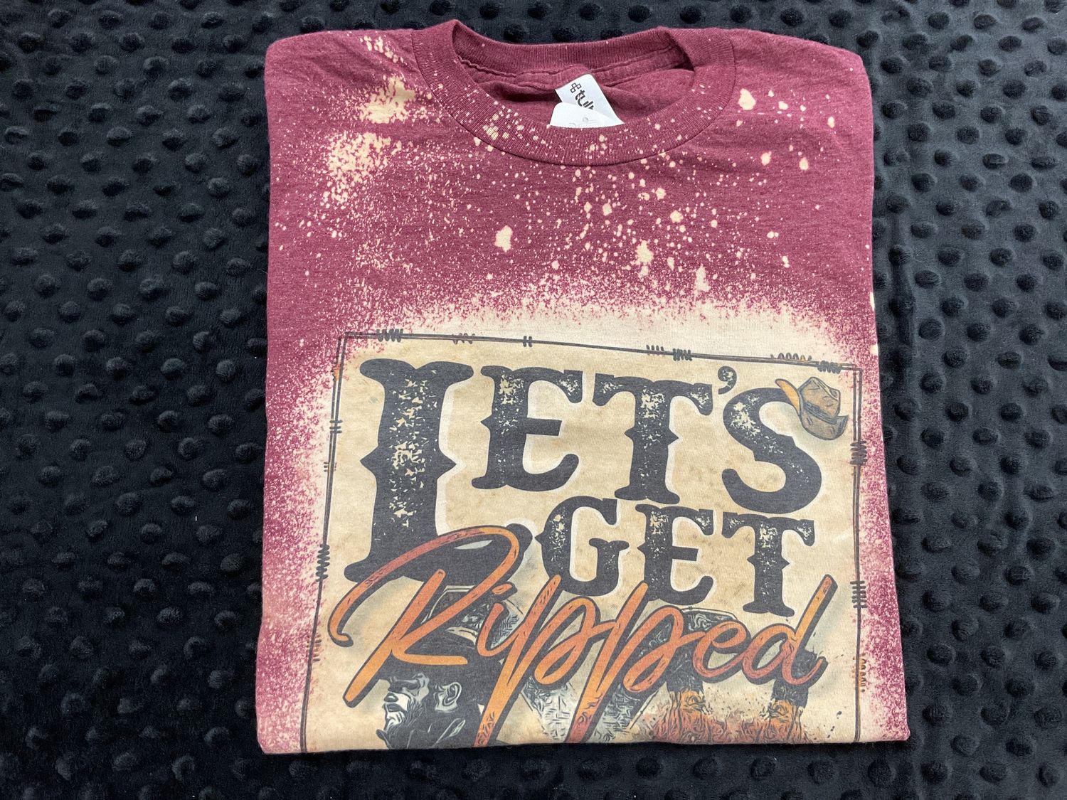 Let’s get ripped maroon tee
