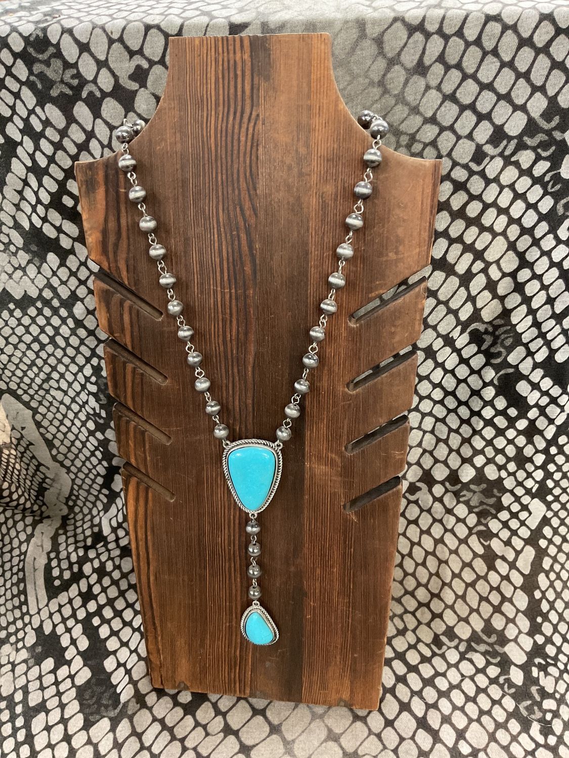 TQ/Marbled Dropped Necklace