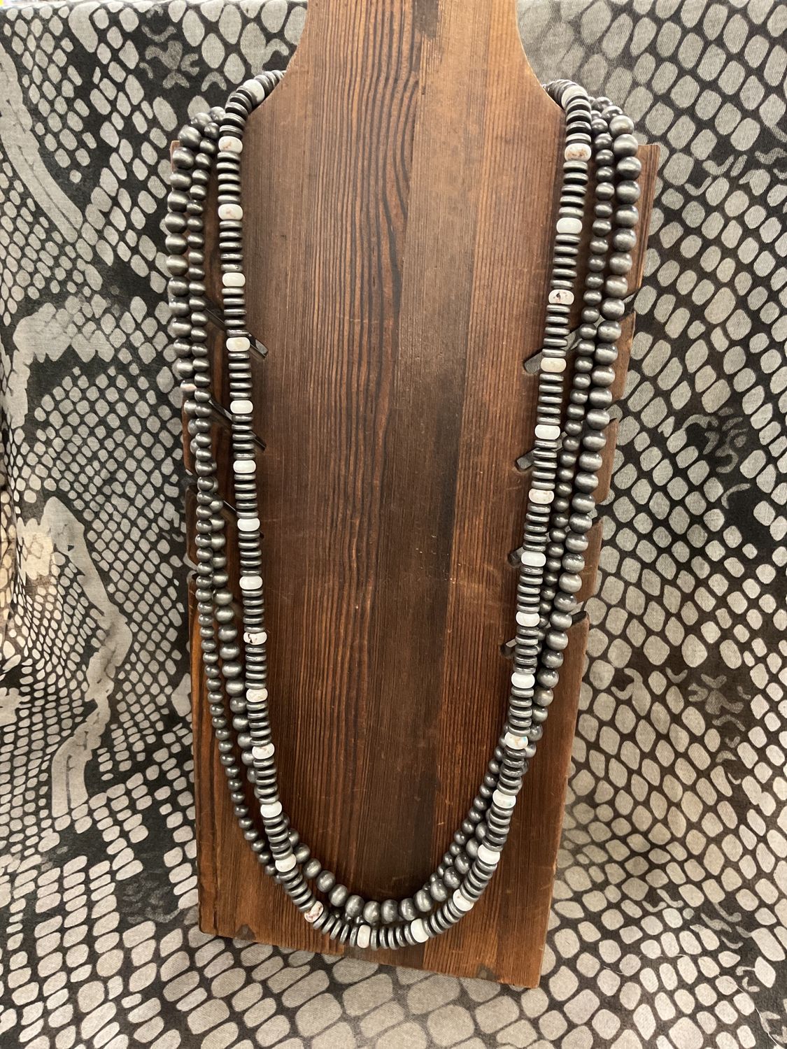 Silver beads w/white stones