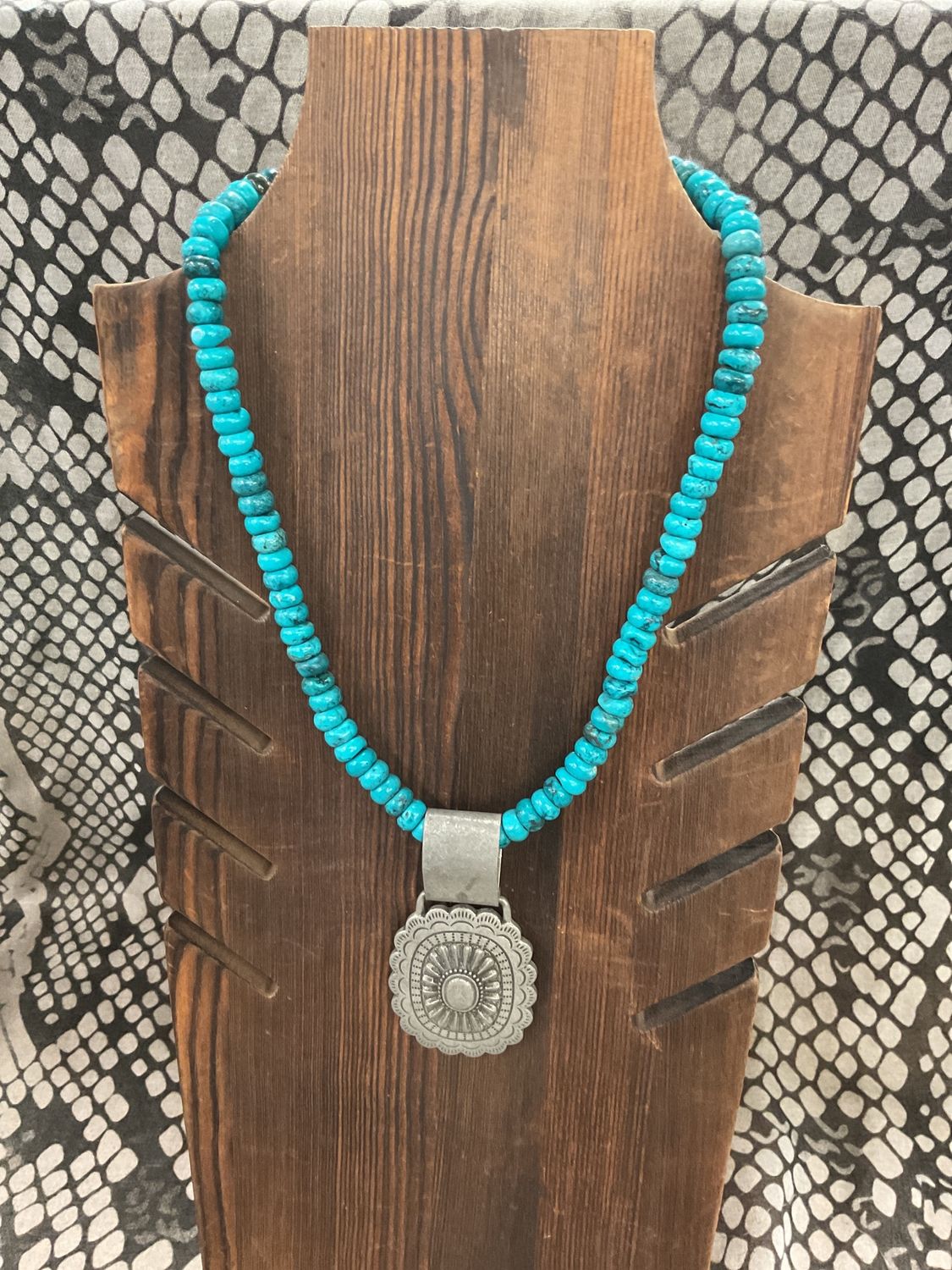 Blue turq stone beads w/silver