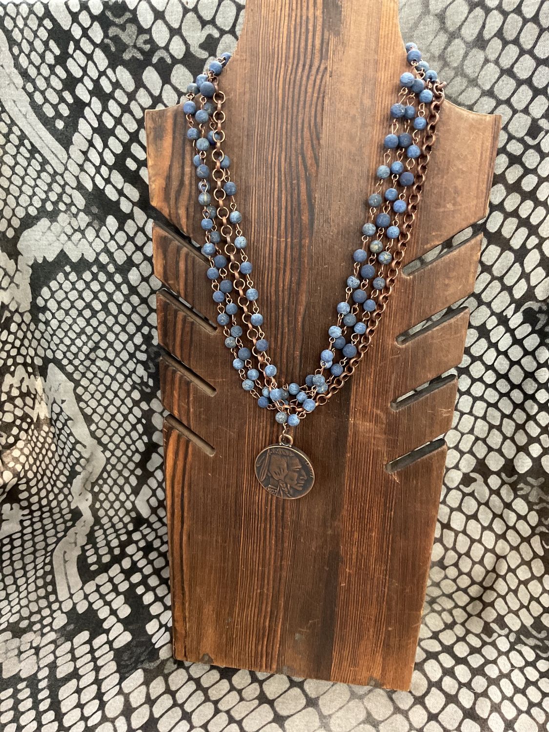 Frosted Blue Indian Necklace