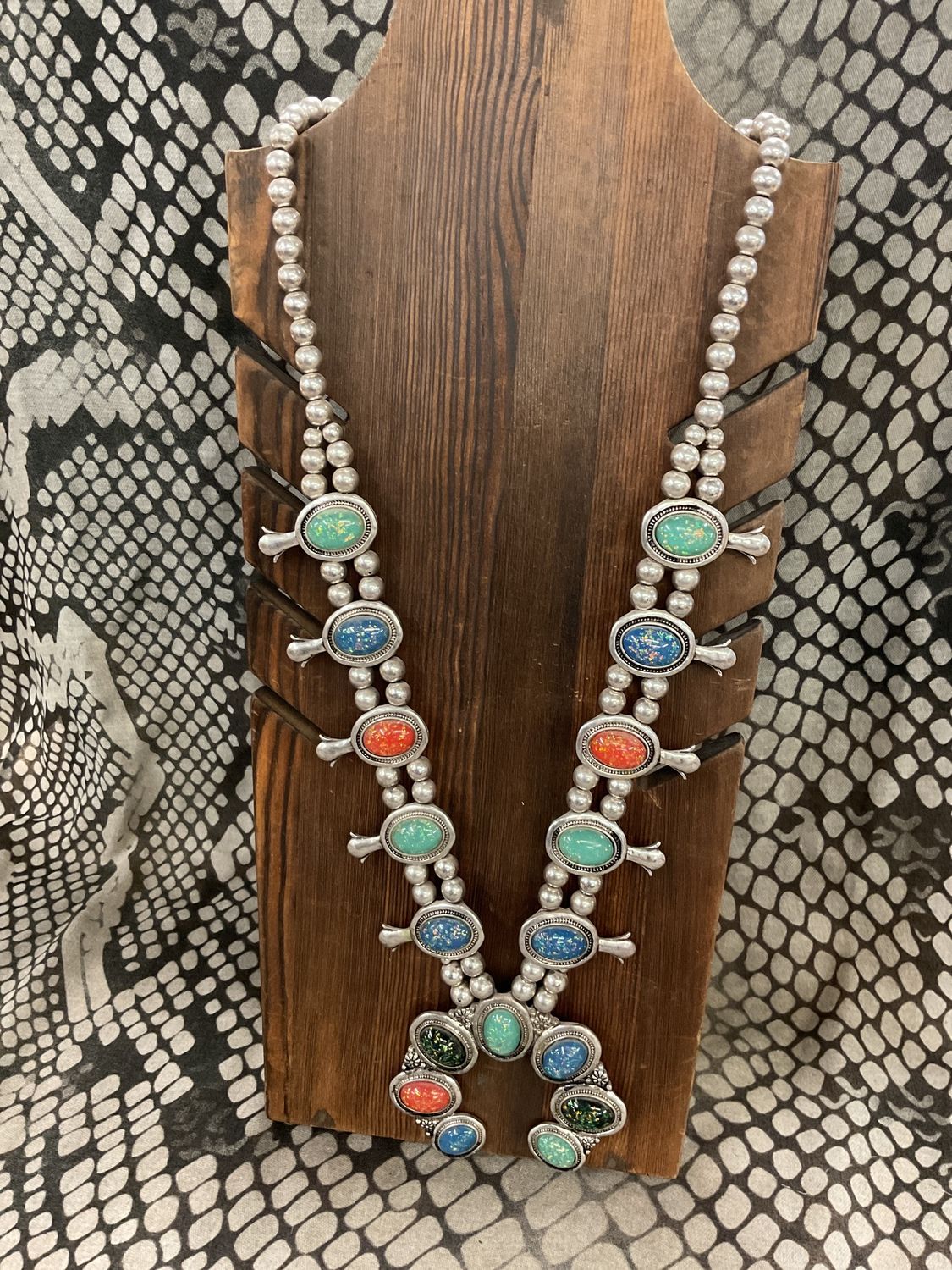 Squash blossom turquoise necklace