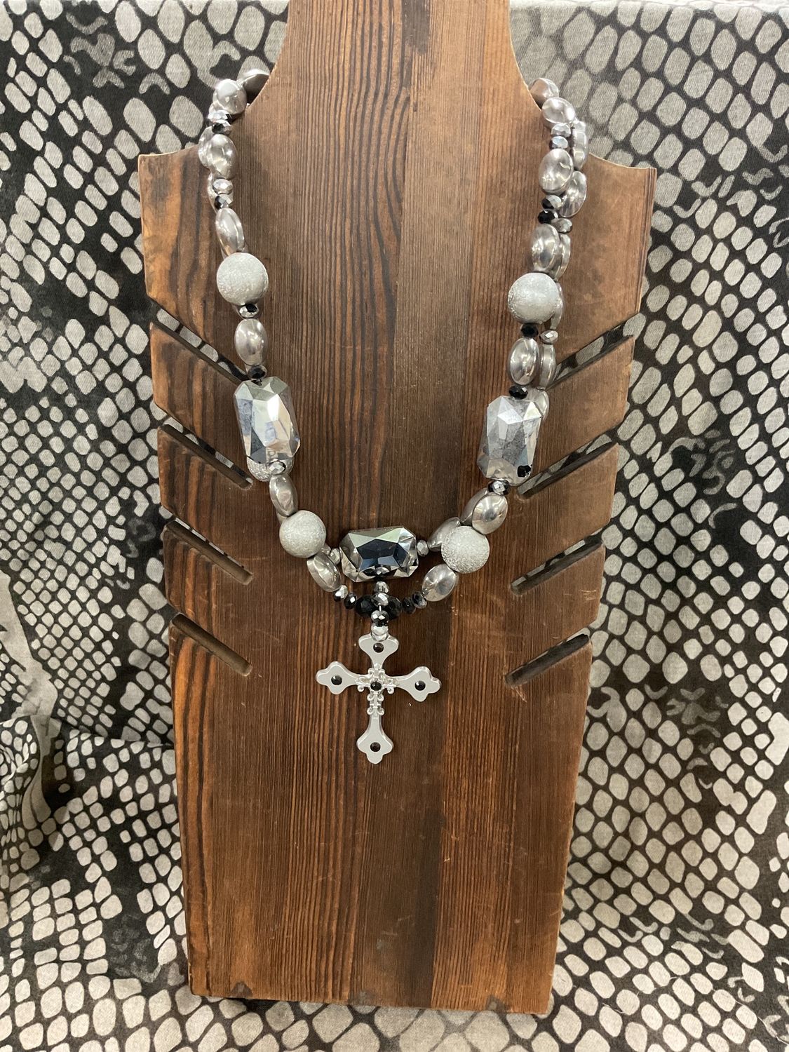 Gray necklace beads