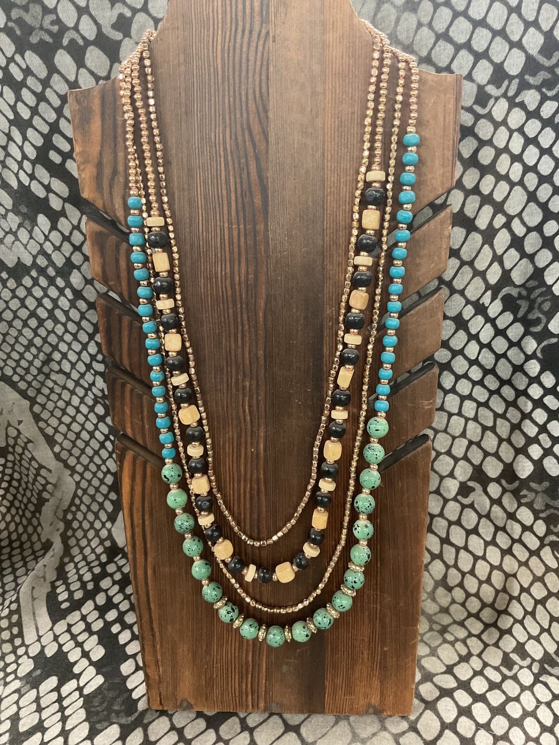 Multi Layer Mixed Bead Necklace