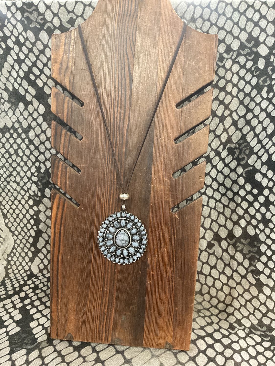 Blue Pendant Cord Necklace