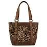 Justin tote cheetah print with brown trim