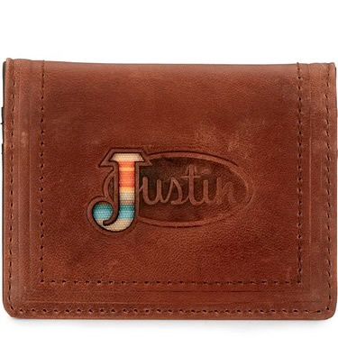 Justin card wallet w/magnetic clip sarape logo