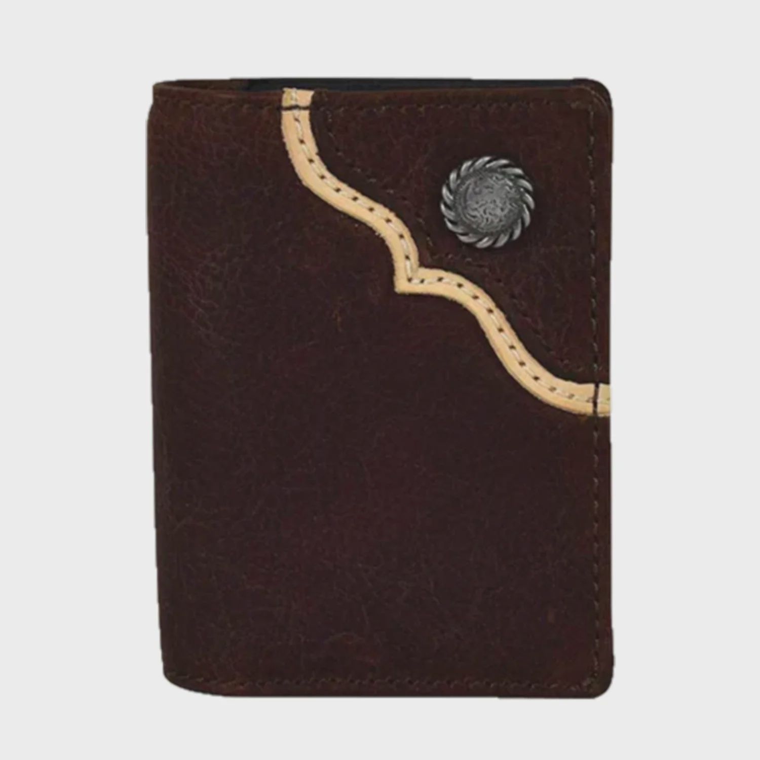 Justin mens front pocket bifold wallet russet