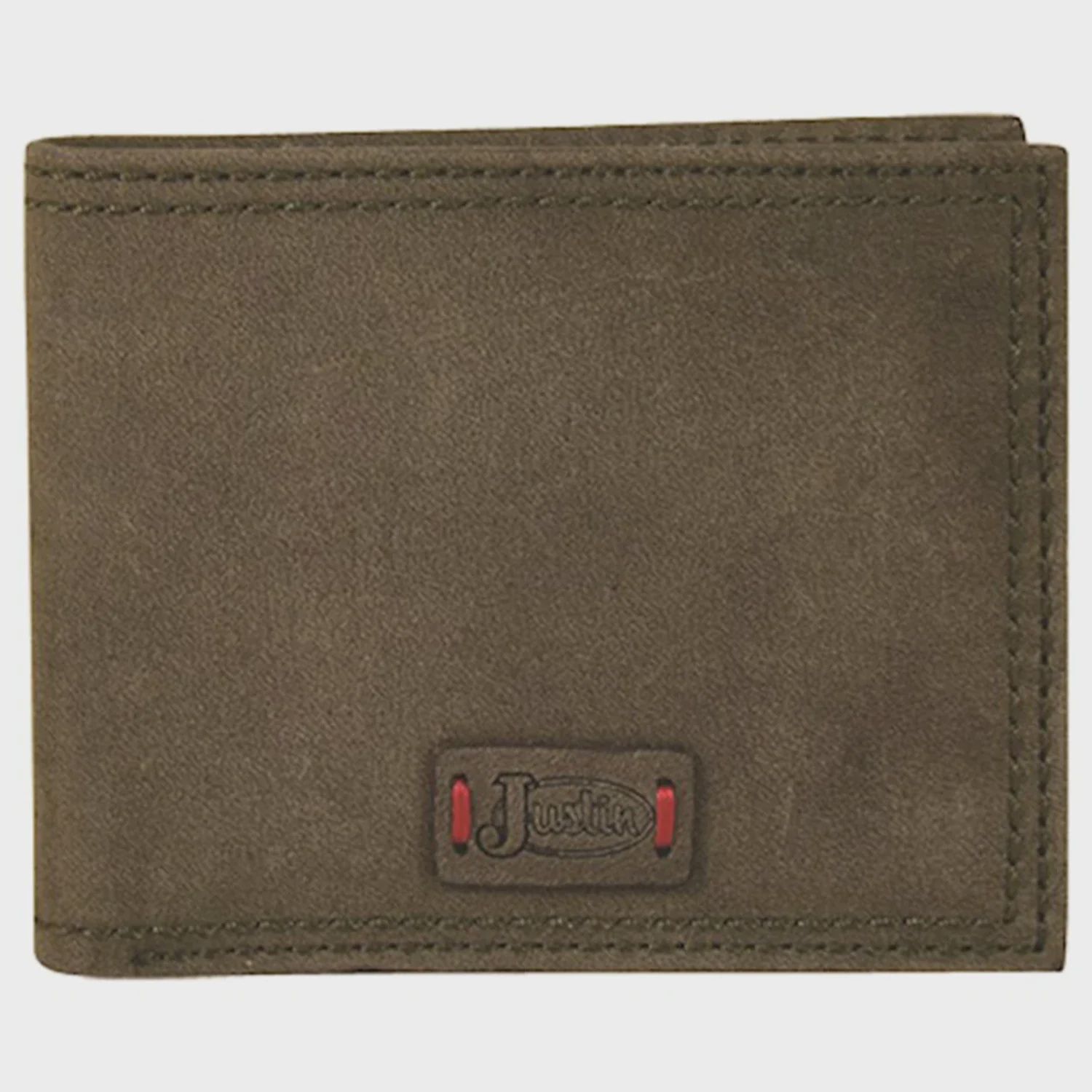 Justin mens back pocket bifold wallet dark khaki