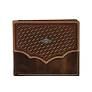 Justin mens bi-fold card wallet basket weave yoke