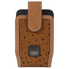 Justin cell phone holster ostrich w/sq concho