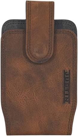 Justin cell phone holster two tone w/emboss justin logo