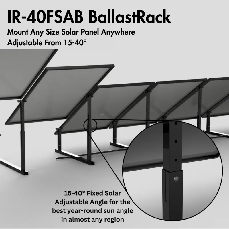 IR-40FSAB BallastRack Fixed Adjustable Angle Rack - Black Zinc