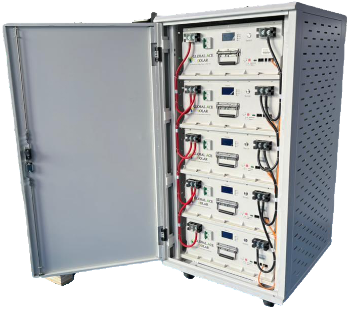 51.2VDC 80.38Kwh Lithium ion Phosphate Battery Tower W/Built-In Heating Modules