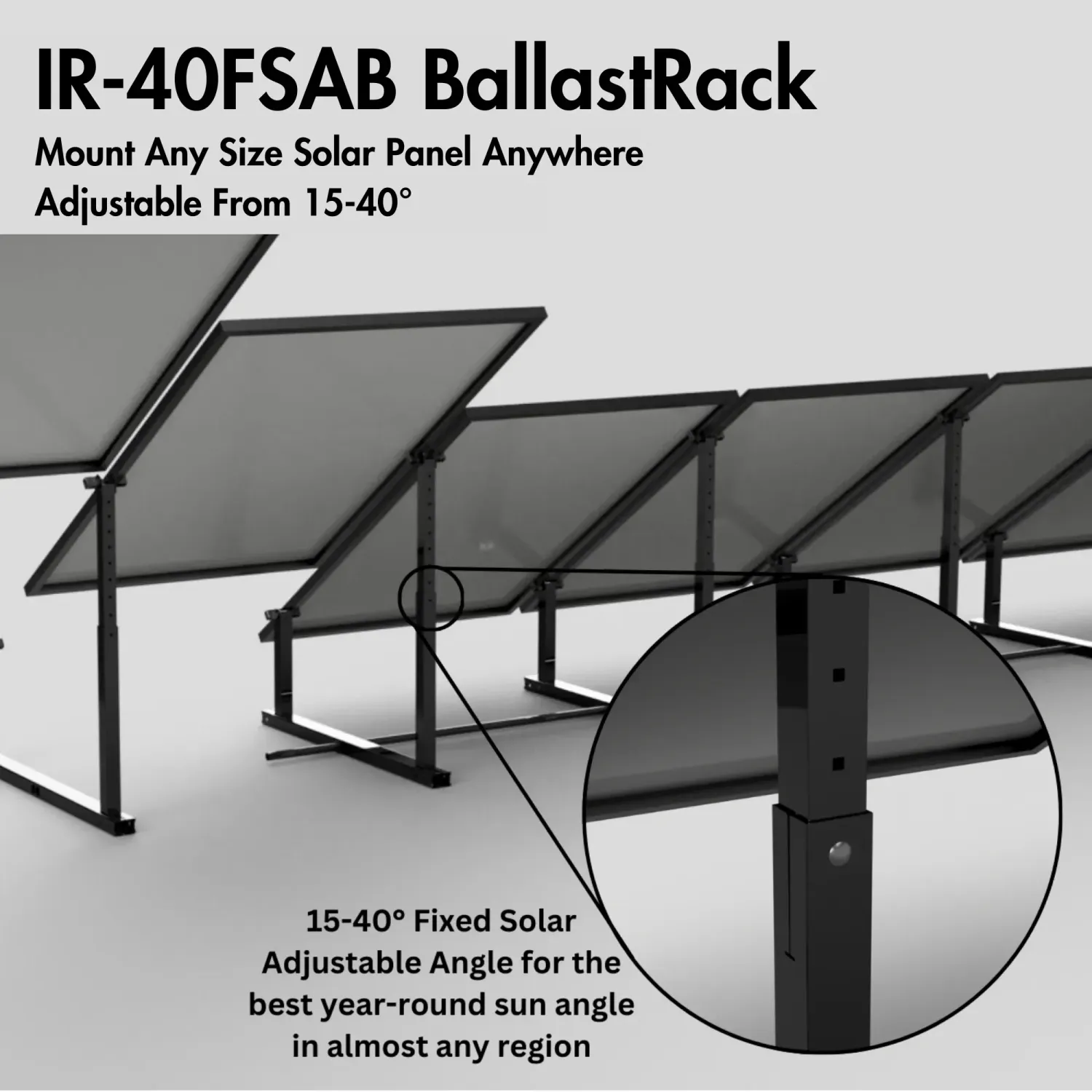 IR-40FSAB BallastRack Fixed Adjustable Angle Rack - Black Zinc