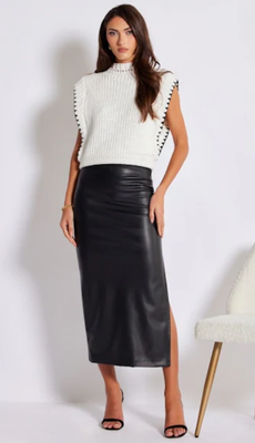 Bishop + Young Colette Side Ruched Midi Skirt