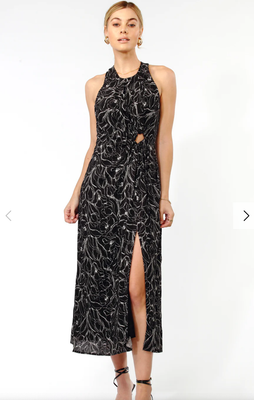 Greylin Fiona Cotton &quot;O&quot; Ring Midi Dress
