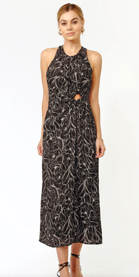Greylin Fiona Cotton "O" Ring Midi Dress
