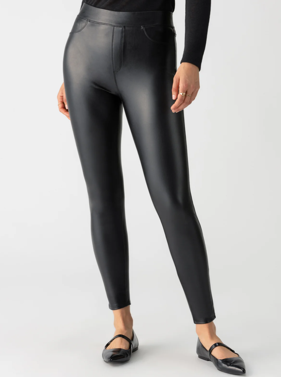 Sanctuary Runway Semi High Rise Legging Slick Black