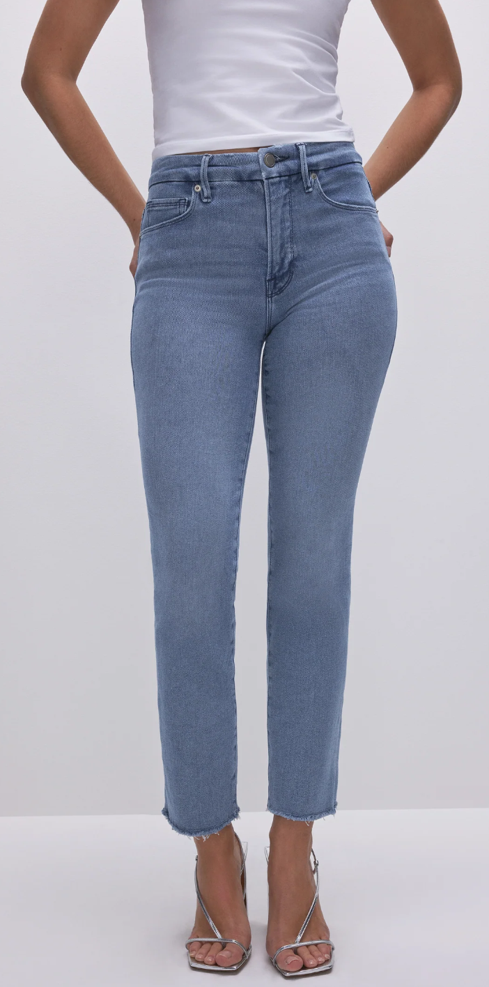 Good American Good Legs Strait Jeans Split Pocket