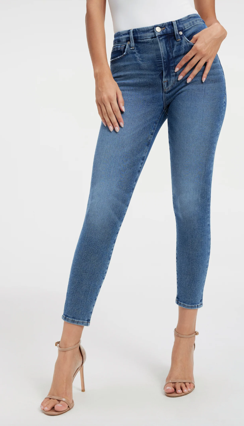 Good American Good Waist Skinny Cropped Jeans