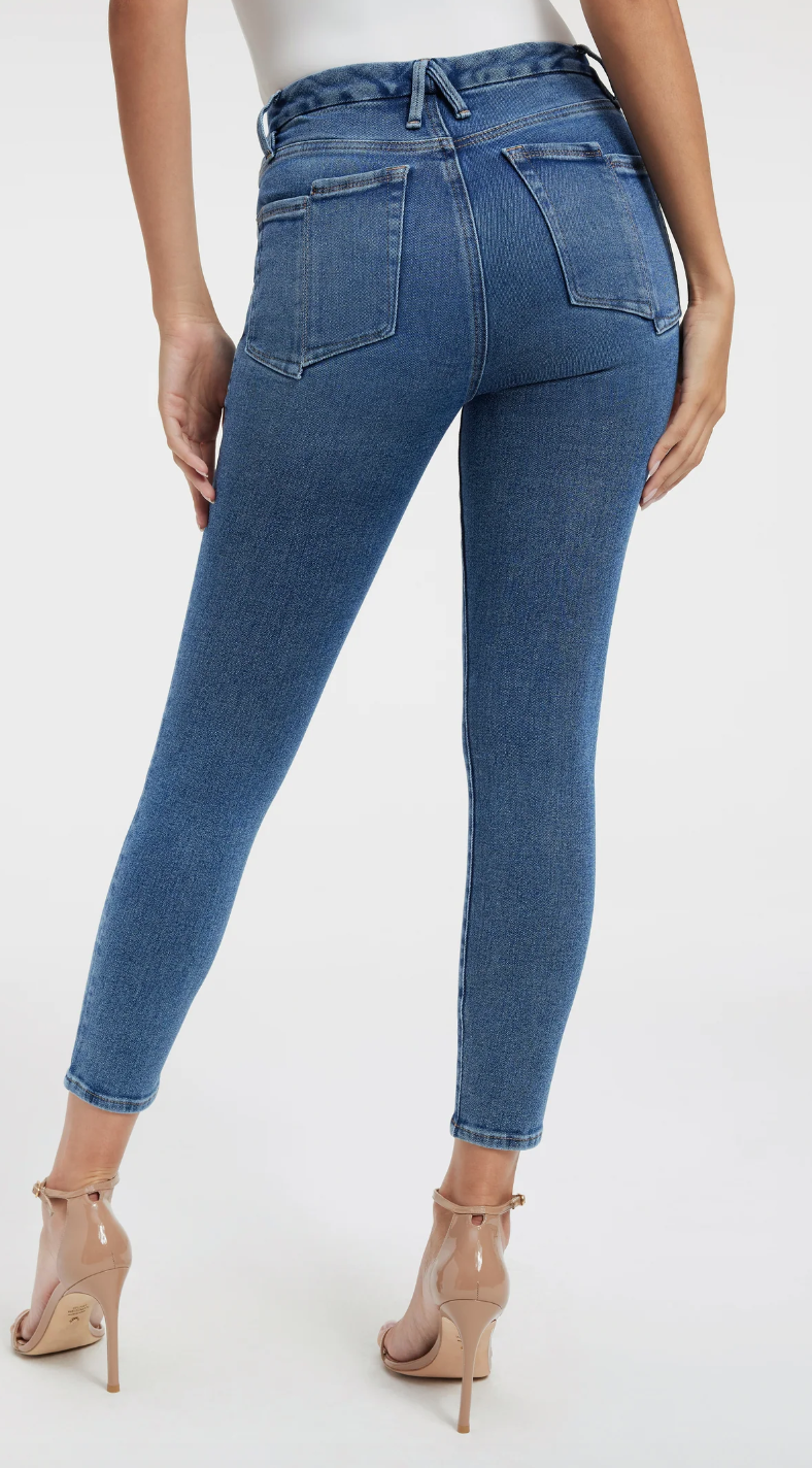 Good American Good Waist Skinny Cropped Jeans