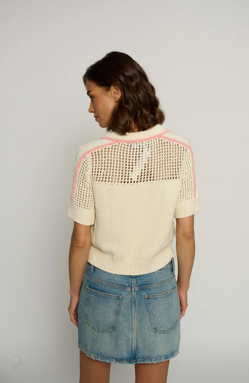 Central Park West Mesh Yoke Polo