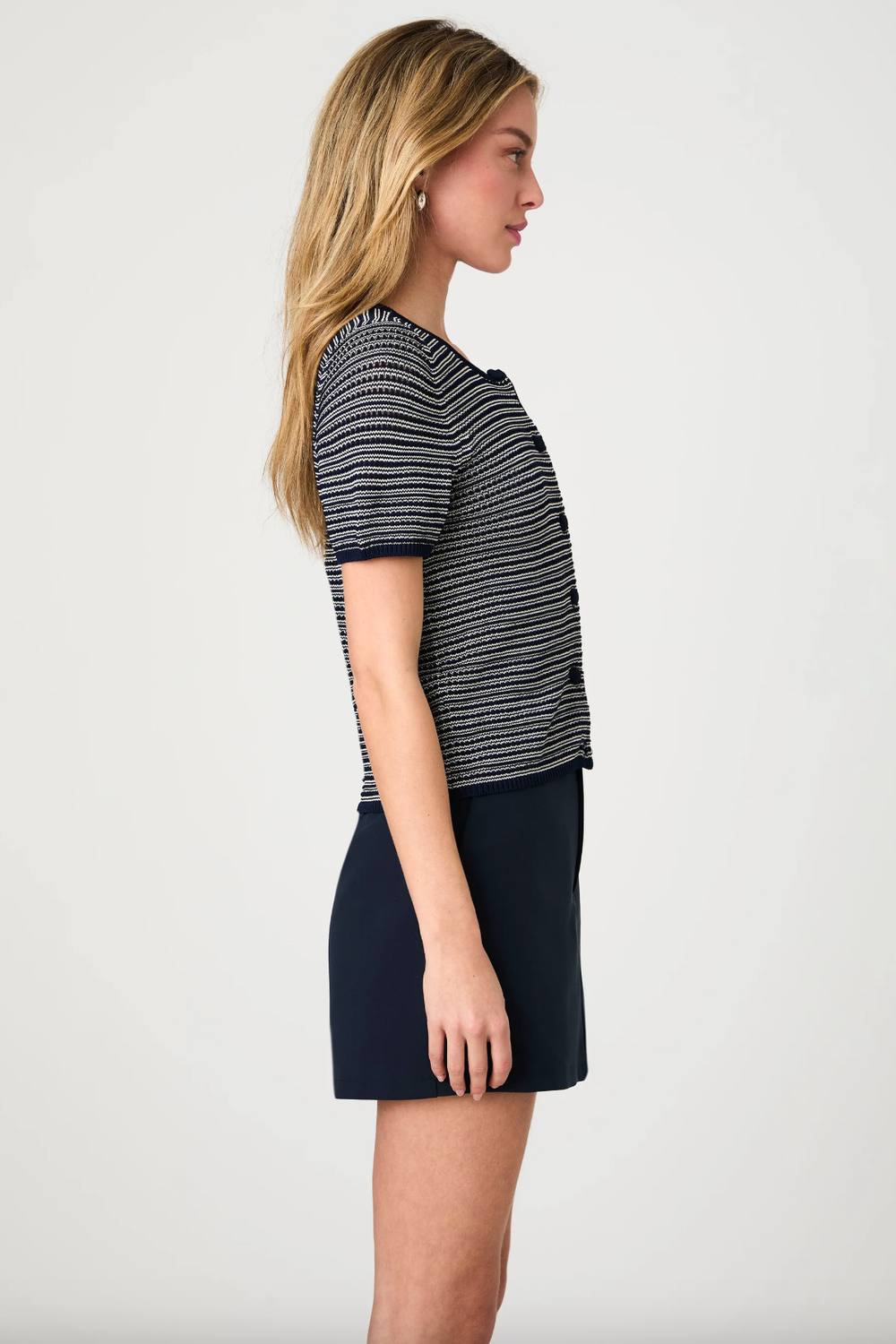 French Connection Zigzag Stripe Knit Cardigan